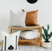 Load image into Gallery viewer, Throw Pillow Set of 4, Faux leather and cotton accent pillows