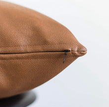 Load image into Gallery viewer, Throw Pillow Set 6, 18x18 Vegan leather throw pillow, Modern Minimal Accent Pillow Covers