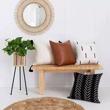 Load image into Gallery viewer, Throw Pillow Set of 4, 18x18 inch/ 20x20 inch faux leather pillow cover