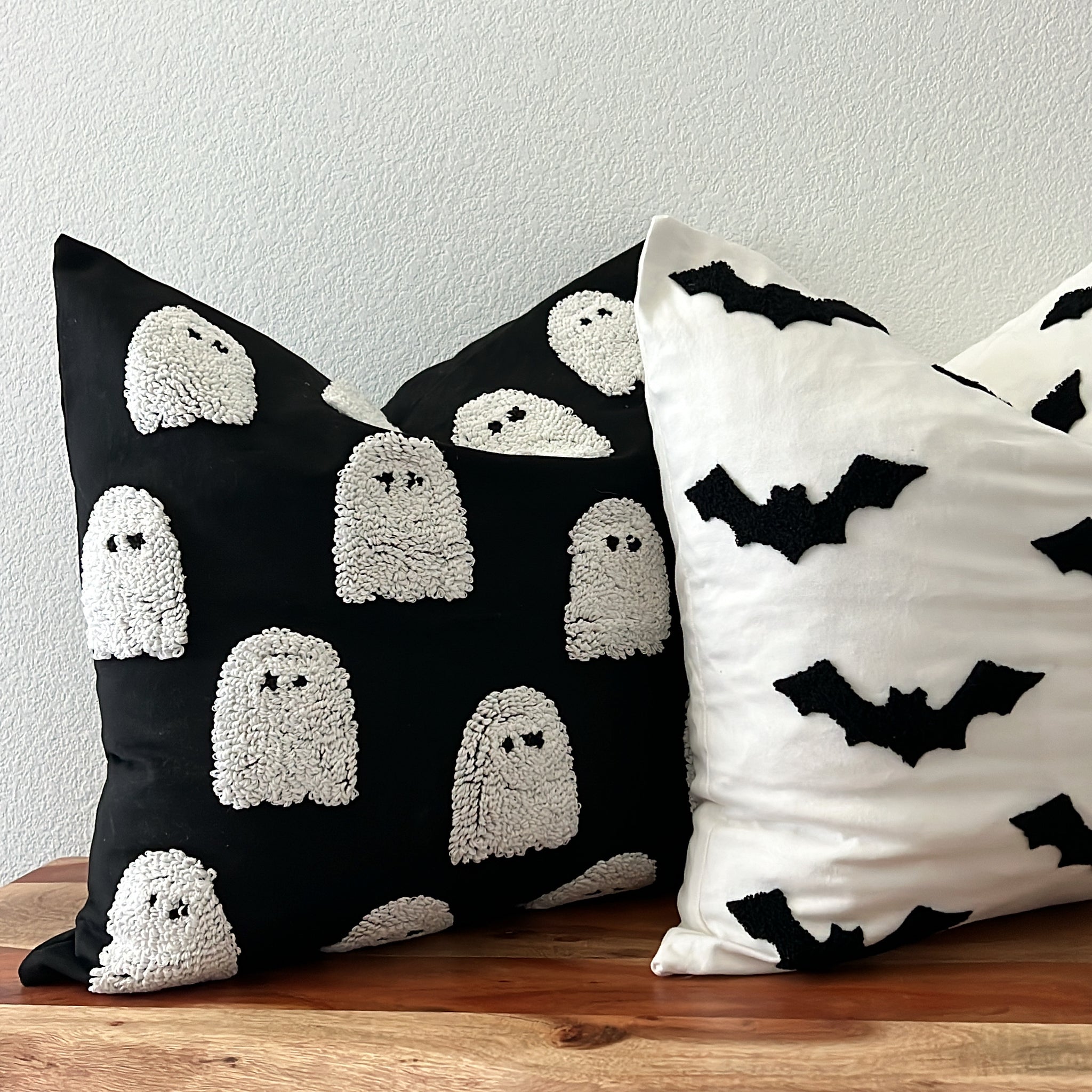 Halloween throw pillow cover, tufted accent pillow