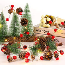 Load image into Gallery viewer, Holiday Garland with LED lights- Battery operated
