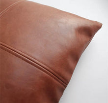 Load image into Gallery viewer, Vegan Leather Pillow Cover, Faux leather throw pillow cover
